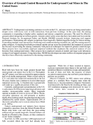 Overview of Ground Control Research for Underground Coal Mines in the United States