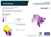 WI Congressional District 07 Stroke and Federally Qualified Health Centers Map 118th Congress