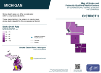 MI Congressional District 03 Stroke and Federally Qualified Health Centers Map 119th Congress