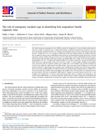 The Role of Emergency Incident Type in Identifying First Responders Health Exposure Risks