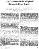 An Evaluation Of The Maryland Rheumatic Fever Registry