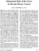 Educational Role Of The Nurse In Chronic Disease Control