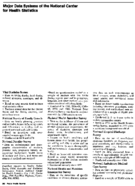 Major data systems of the National Center for Health Statistics