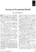 Nursing in occupational health