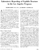 Laboratory reporting of syphilis reactors in the Los Angeles program