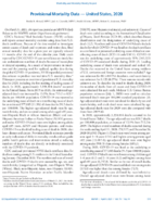 Provisional Mortality Data  United States 2020