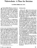 Tuberculosis A time for decision