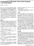 Current Status Of Rheumatic Fever Control Programs In The US