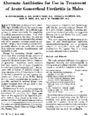 Alternate antibiotics for use in treatment of acute gonorrheal urethritis in males