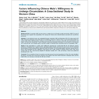 Factors Influencing Chinese Males Willingness to Undergo Circumcision A CrossSectional Study in Western China