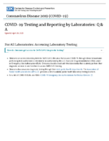 COVID19 Testing and Reporting by Laboratories Q  A April 20 2020