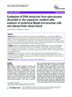 Evaluation of DNA extraction from granulocytes discarded in the separation medium after isolation of peripheral blood mononuclear cells and plasma from whole blood
