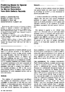 Predicting needs for special education resources for mental retardation from birth defects records