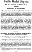 Public Health Reports  v 54 no 33 AUGUST 18 1939