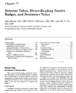 Detector Tubes DirectReading Passive Badges and Dosimeter Tubes