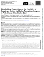 Stakeholders Perspectives on the Feasibility of Adopting a Healthy Nail Salon Recognition Program in Philadelphia A Qualitative Study