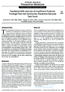 Familiarity With and Use of Insufficient Evidence Findings From the Community Preventive Services Task Force