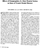 Effects of desegregation of a state hospital system on rates of treated mental illnesses
