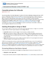 Considerations for schools May 19 2020