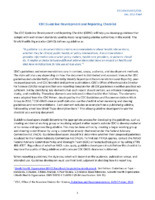 CDC Guideline Development and Reporting Checklist