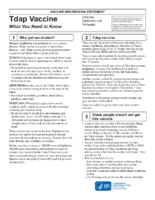 Tdap vaccine  what you need to know Tetanus Diphtheria and Pertussis