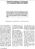 Potential Contribution Of Consumers To An Integrated Health Care System