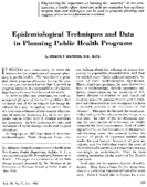 Epidemiological techniques and data in planning public health programs
