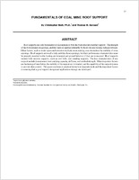 Fundamentals of Coal Mine Roof Support 2000