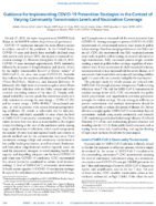 Guidance for Implementing COVID19 Prevention Strategies in the Context of Varying Community Transmission Levels and Vaccination Coverage