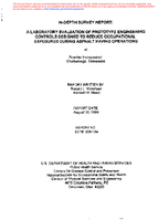 Indepth survey report a laboratory evaluation of prototype engineering controls designed to reduce occupational exposures during asphalt paving operations at Roadtec Incorporated Chattanooga Tennessee