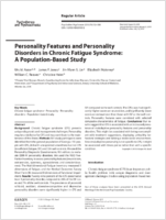 Personality Features and Personality Disorders in Chronic Fatigue Syndrome A PopulationBased Study