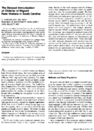 The delayed immunization of children of migrant farm workers in South Carolina