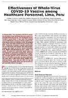 Effectiveness of WholeVirus COVID19 Vaccine among Healthcare Personnel Lima Peru