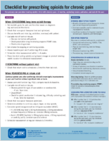 Checklist for prescribing opioids for chronic pain