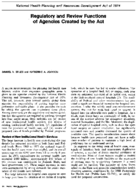 Regulatory And Review Functions Of Agencies Created By The Act