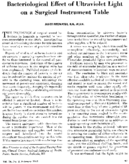 Bacteriological effect of ultraviolet light on a surgical instrument table