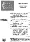 Public Health Report  v 71 no 7  table of contents