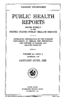 Public Health Reports  v 44 part 1 numbers 126 JanuaryJune 1929  index