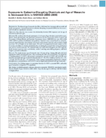 Exposures to EndocrineDisrupting Chemicals and Age of Menarche in Adolescent Girls in NHANES 20032008