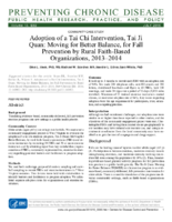 Adoption of a Tai Chi Intervention Tai Ji Quan Moving for Better Balance for Fall Prevention by Rural FaithBased Organizations 20132014