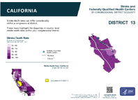 CA Congressional District 13 Stroke and Federally Qualified Health Centers Map 118th Congress