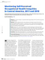 Monitoring selfperceived occupational health inequities in Central America 2011 and 2018