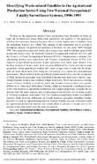 Identifying WorkRelated Fatalities in the Agricultural Production Sector Using Two National Occupational Fatality Surveillance Systems 19901995