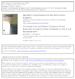 Counting Coin and Paper Currency Were Reported Health Problems Related to the Work Environment