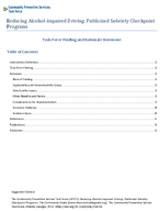 Reducing Alcoholimpaired Driving Publicized Sobriety Checkpoint Programs