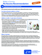 Make a Strong Flu Vaccine Recommendation Information for Health Care Professionals 2019 Children 6 Months17 Years