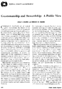 Grantsmanship and stewardship A public view