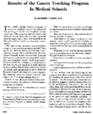 Results of the cancer teaching program in medical schools