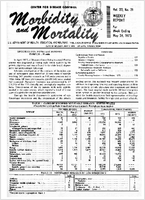 Morbidity and Mortality Weekly Report Vol 22 No 21 week ending May 26 1973