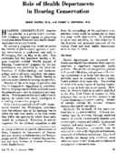 Role of health departments in hearing conservation